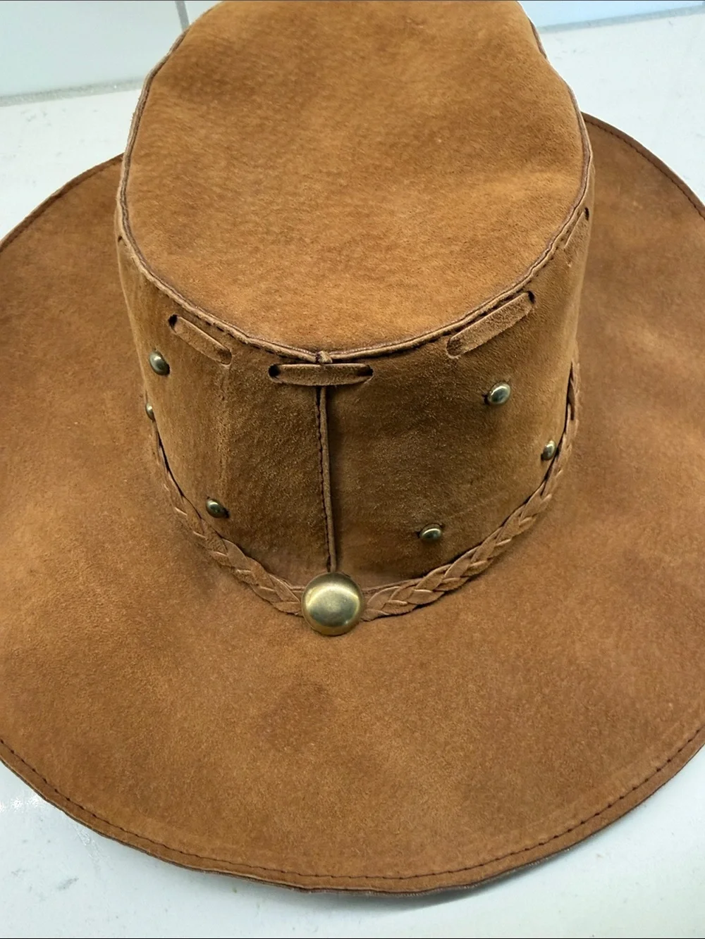 Brown Suede Western Cowboy Hat sz l